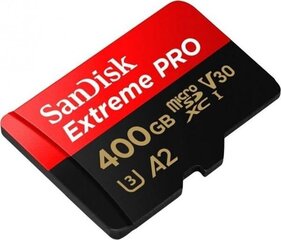 SanDisk Extreme Pro microSDXC 400GB + SD Adapter цена и информация | Карты памяти | kaup24.ee