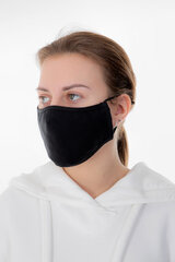 Двухслойная многоразовая маска для лица "Cotton ECO", чёрного цвета цена и информация | Аптечки | kaup24.ee