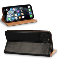 Telefoniümbris Leather book iPhone X / Xs, must hind ja info | Telefoni kaaned, ümbrised | kaup24.ee