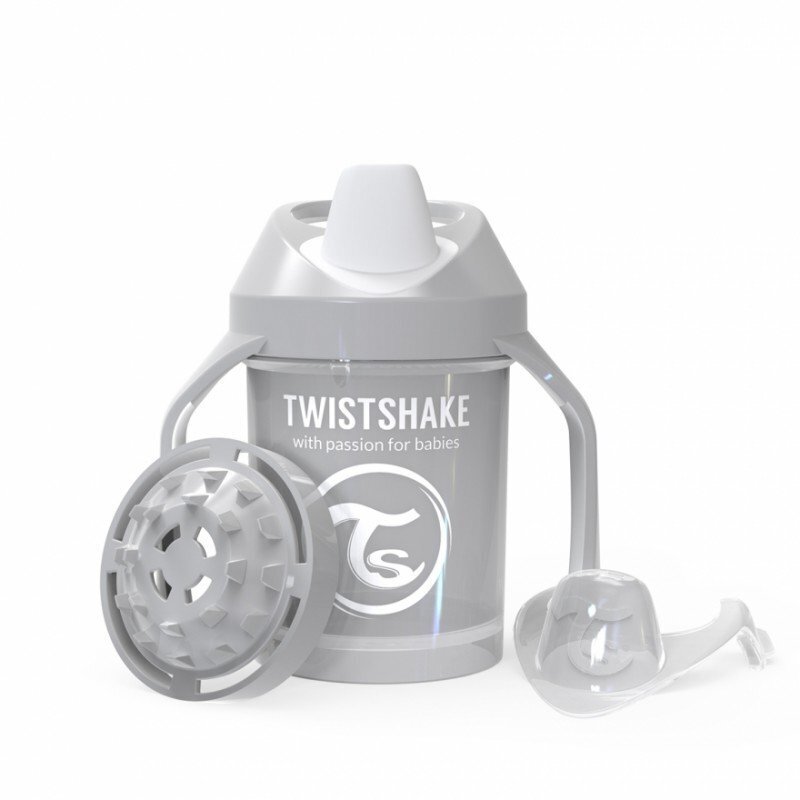 Pudel Twistshake Mini Cup, 230 ml, 4 kuud, hall hind ja info | Lutipudelid ja aksessuaarid | kaup24.ee