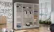 Riidekapp ADRK Furniture Olivier, must/valge цена и информация | Kapid | kaup24.ee