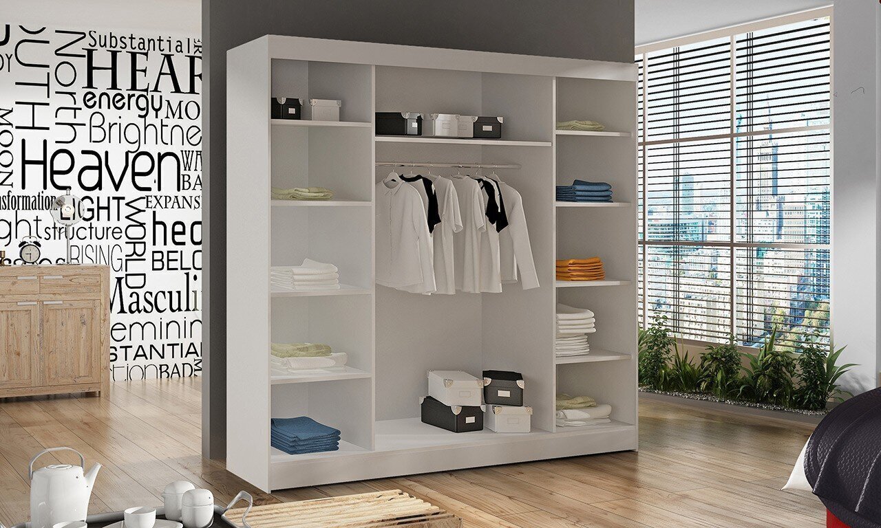 Riidekapp ADRK Furniture Esteva, valge hind ja info | Kapid | kaup24.ee