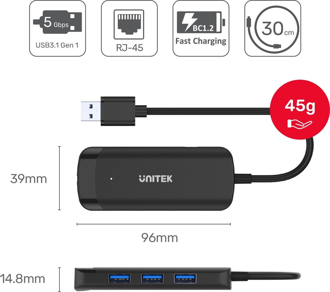 Unitek H1111A цена и информация | USB jagajad, adapterid | kaup24.ee