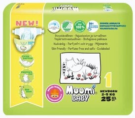 Подгузники Muumi Baby Starters 
 Newborn (1), 2-5 кг, 25 шт. цена и информация | Muumi Товары для детей и младенцев | kaup24.ee