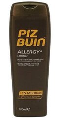 Päikesekreem Allergy Piz Buin Spf 15 (200 ml) 15 (200 ml) hind ja info | Päikesekreemid | kaup24.ee