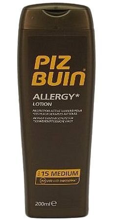 Päikesekreem Allergy Piz Buin Spf 15 (200 ml) 15 (200 ml) цена и информация | Päikesekreemid | kaup24.ee