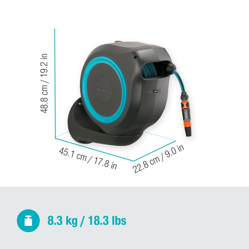 Seinale paigaldatav automaatne voolikurull Gardena RollUp M hind ja info | Kastekannud, voolikud, niisutus | kaup24.ee