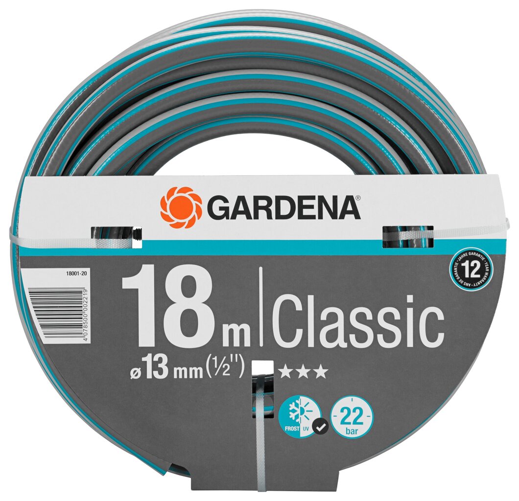 Kastmisvoolik Gardena Classic 1/2", 18 m цена и информация | Kastekannud, voolikud, niisutus | kaup24.ee