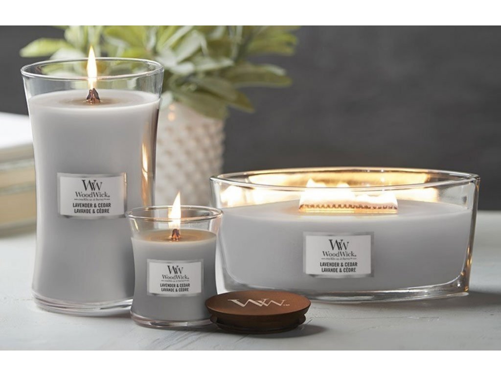 WoodWick lõhnaküünal Lavender & Cedar, 609 g hind ja info | Küünlad, küünlajalad | kaup24.ee