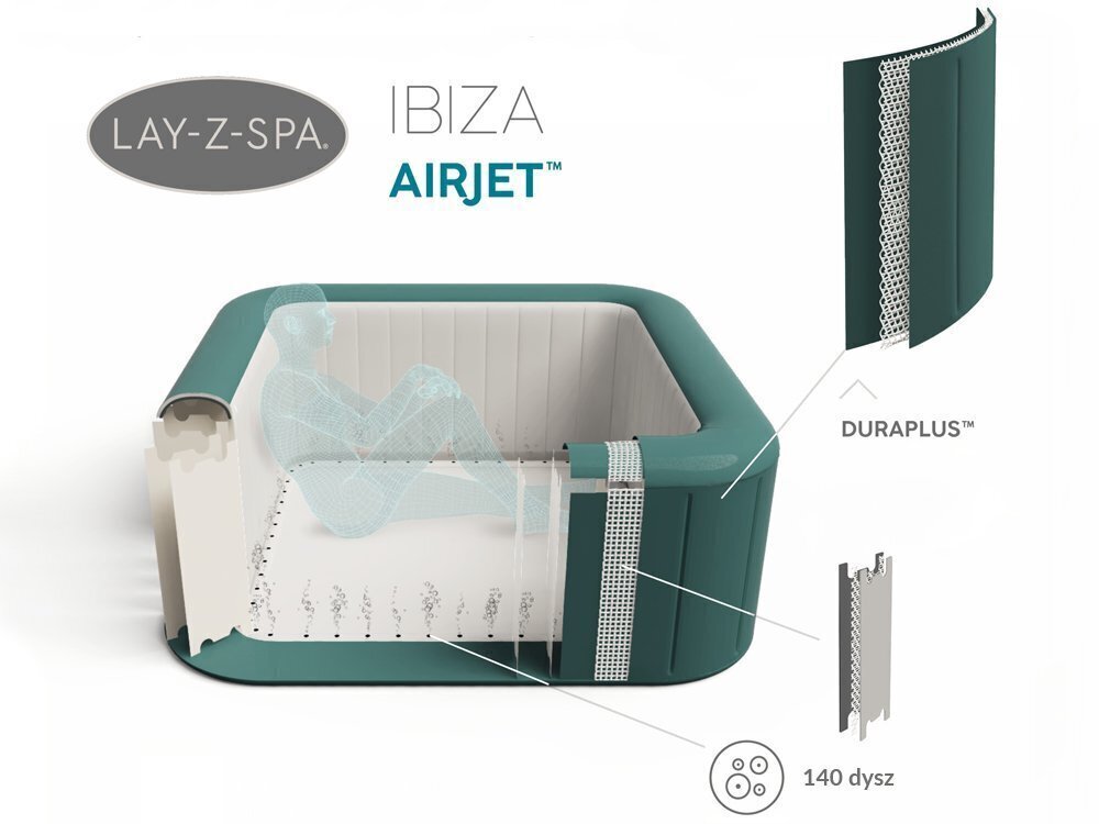 Mullivann Bestway Lay-Z-Spa Ibiza, 4-6 inimesele hind ja info | Basseinid | kaup24.ee