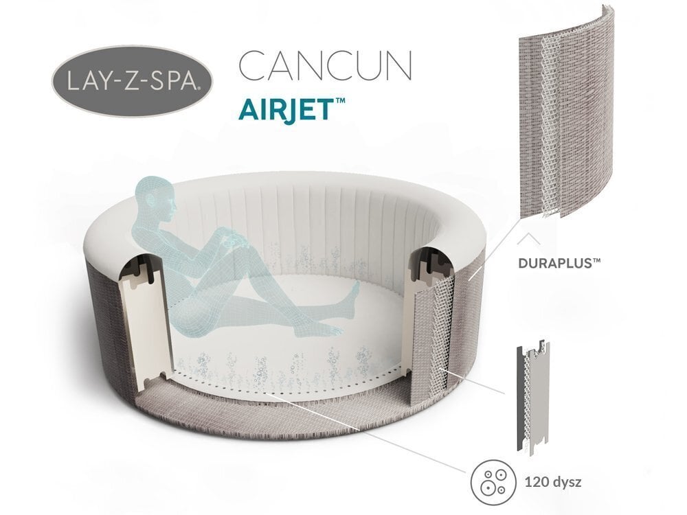 Mullivann Bestway Lay-Z-Spa Cancun, 4 inimesele цена и информация | Basseinid | kaup24.ee