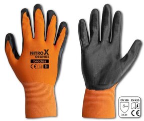 Садовые и рабочие перчатки Brad NITROX ORANGE nitrile, размер 10 цена и информация | Рабочие перчатки | kaup24.ee