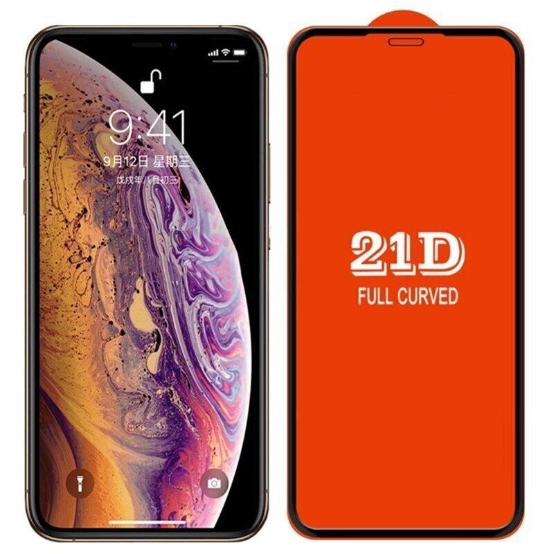 Kaitseklaas Hallo Full Face 21D Tempered Glass Apple iPhone 12 / 12 Pro, must hind ja info | Ekraani kaitsekiled | kaup24.ee