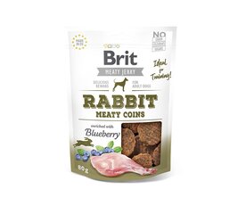 Brit Jerky Rabbit Meaty Coins Snack närimismaius koertele 80g цена и информация | Лакомства для собак | kaup24.ee