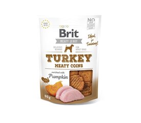 Brit Jerky Turkey Meaty Coins Snack närimismaius koertele 80g цена и информация | Лакомства для собак | kaup24.ee