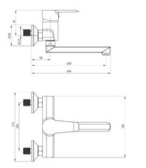 Deante valamusegisti Corio, chrome hind ja info | Vannitoa segistid | kaup24.ee