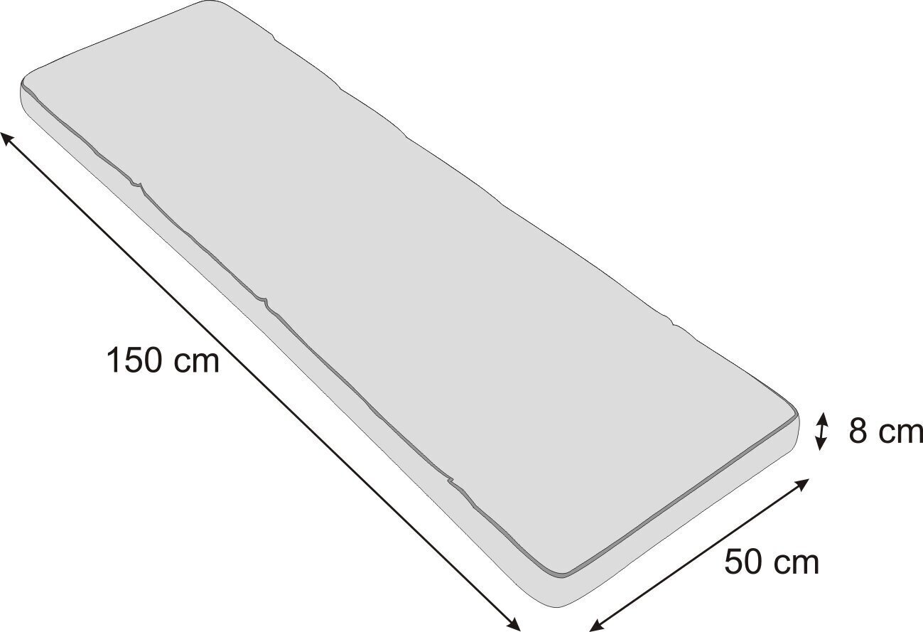 Padi pingile Etna Ekolen 150x50 cm, must hind ja info | Toolipadjad ja -katted | kaup24.ee