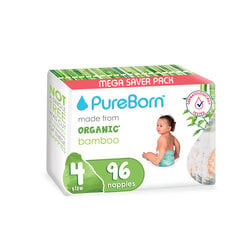 Органические подгузники PureBorn из бамбука, 5,5-8 кг, 96шт. цена и информация | Пеленки | kaup24.ee