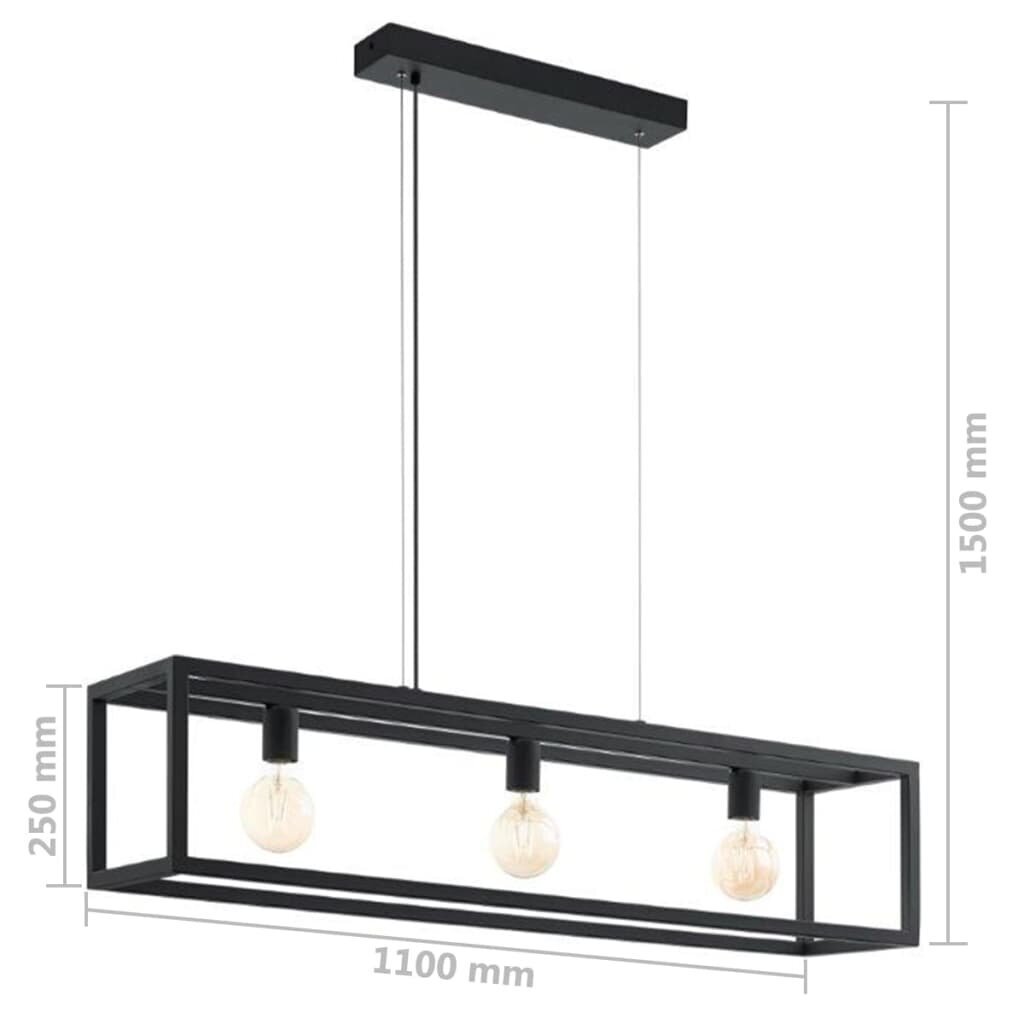 Rippvalgusti Eglo Elswick, 3x60 W, must hind ja info | Rippvalgustid | kaup24.ee