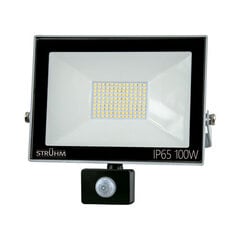 kroma led s 100w hall 4500k smd led-projektor liikumisanduriga STRÜHM 247 x 269 x 64 mm цена и информация | Уличное освещение | kaup24.ee