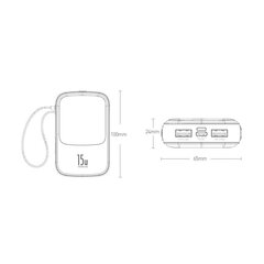 Внешний аккумулятор Baseus Q Pow With Type-C Cable с LCD экраном 10000mAh, белый PPQD-A02 цена и информация | Зарядные устройства Power bank | kaup24.ee