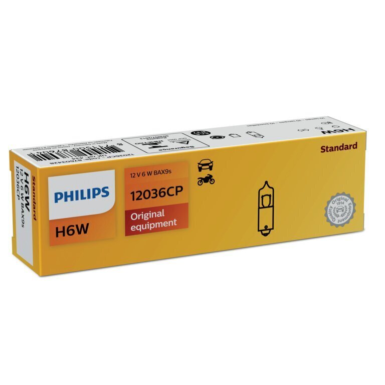 Autopirn Philips 12V H6W 6W BAX9S hind ja info | Autopirnid | kaup24.ee