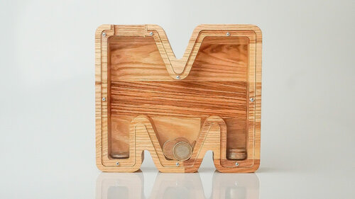 Suur puidust rahakassa "M" hind ja info | Originaalsed rahakassad | kaup24.ee