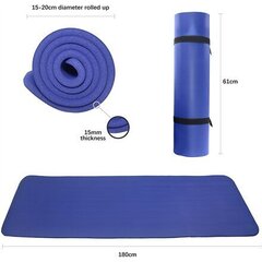 Võimlemismatt Proiron PRO-DZ02-8, 180 x 61 x 1.5 cm, sinine цена и информация | Коврики для йоги, фитнеса | kaup24.ee