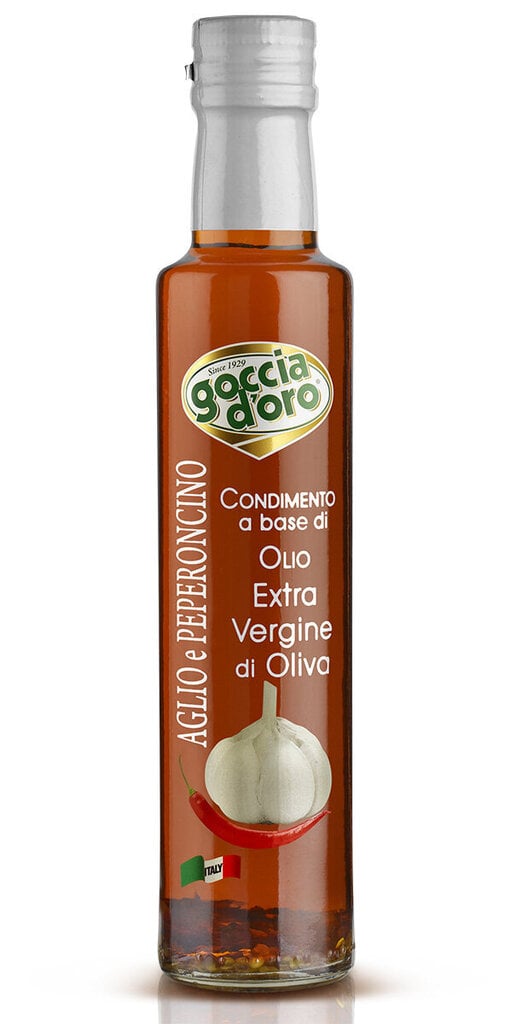 Oliiviõli Goccia D' Oro Extra virgin küüslauguga ja pipraga, 250 ml цена и информация | Õli, äädikas | kaup24.ee