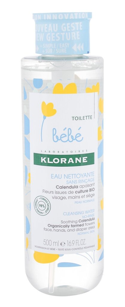 Puhastatav mitsellaarvesi beebidele Klorane Baby No-Rinse, 500 ml hind ja info | Laste ja ema kosmeetika | kaup24.ee