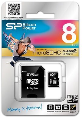 Silicon Power mälukaart microSDHC 8GB Class 10 + adapter цена и информация | Mobiiltelefonide mälukaardid | kaup24.ee