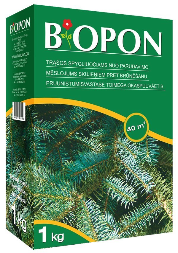 Pruunistumisvastase toimega okaspuuväetis BIOPON, 1 kg цена и информация | Kuivväetised | kaup24.ee