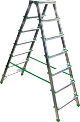 Бытовая лестница двухсторонняя, 7 ступеней цена и информация | Стремянки | kaup24.ee