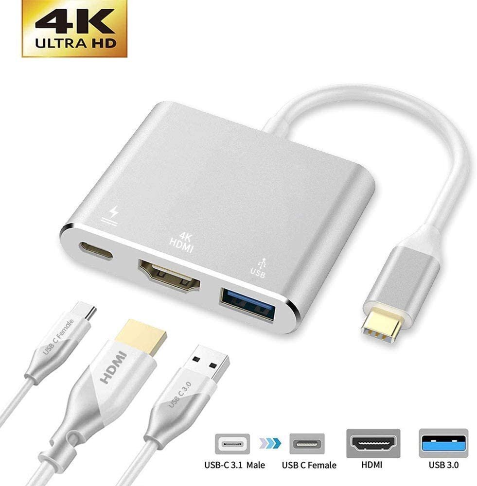 Hallo Multiport Adapter 3in1 TYPE-C - HDMI + USB3.0 + TYPE-C hind ja info | USB jagajad, adapterid | kaup24.ee