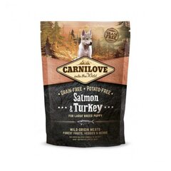Беззерновой корм Carni Love Salmon & Turkey Puppy Large Breed для щенков крупных пород, 1.5 кг цена и информация | Сухой корм для собак | kaup24.ee