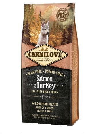 Carnilove Salmon & Turkey for Large Breed Puppies koeratoit 12 kg цена и информация | Kuivtoit koertele | kaup24.ee