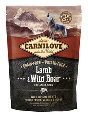 Сухой корм для взрослых собак всех пород Carnilove Lamb & Wild Boar for Adult, 1,5кг цена и информация | Сухой корм для собак | kaup24.ee