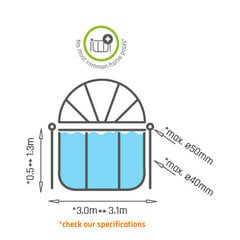 Katus basseinile EXIT, ø300 cm цена и информация | Аксессуары для бассейнов | kaup24.ee