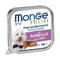 Monge Fresh pasteet lambatükkidega, täiskasvanud koertele 100g hind ja info | Konservid koertele | kaup24.ee