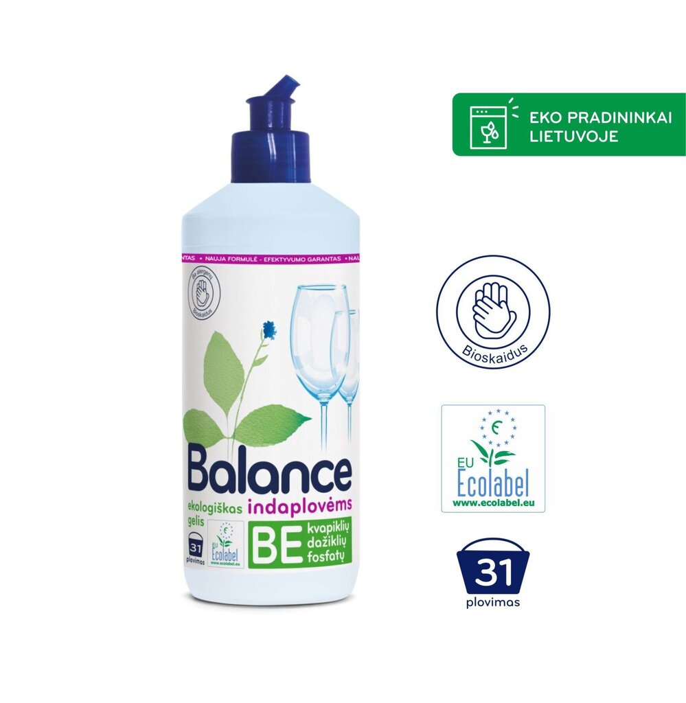 Orgaaniline nõudepesumasina geel Balance, 500 ml цена и информация | Nõudepesuvahendid | kaup24.ee
