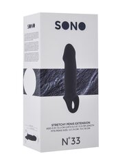 Муфта для члена Sono No.33 Stretchy Thick Penis Extension, черная цена и информация | Эрекционные кольца, насадки на пенис | kaup24.ee