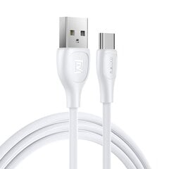 USB / USB-C laadimiskaabel 2.1A 480 Mbps 1m valge цена и информация | Кабели для телефонов | kaup24.ee