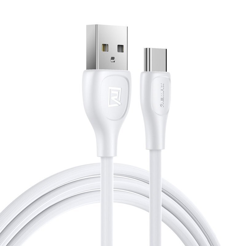 USB / USB-C laadimiskaabel 2.1A 480 Mbps 1m valge hind ja info | Mobiiltelefonide kaablid | kaup24.ee