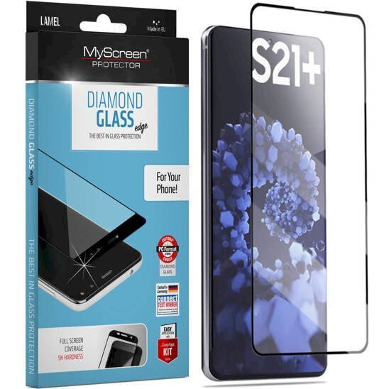 Karastatud klaas kaetud raamiga MyScreen Samsung G996 Galaxy S21 Plus 5G must цена и информация | Ekraani kaitsekiled | kaup24.ee