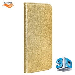 Ümbris TakeMe 3D-Crystal Shine Magnetic Fix Book Case, sobib Samsung Galaxy S21 (G991B), kuldne цена и информация | Чехлы для телефонов | kaup24.ee