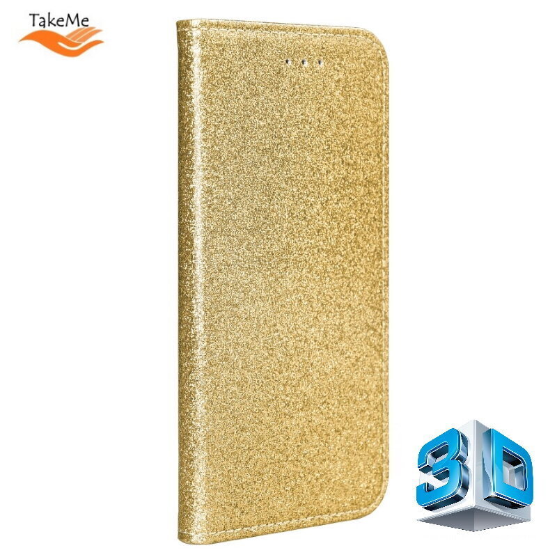 Ümbris TakeMe 3D-Crystal Shine Magnetic Fix Book Case, sobib Samsung Galaxy S21 (G991B), kuldne hind ja info | Telefoni kaaned, ümbrised | kaup24.ee