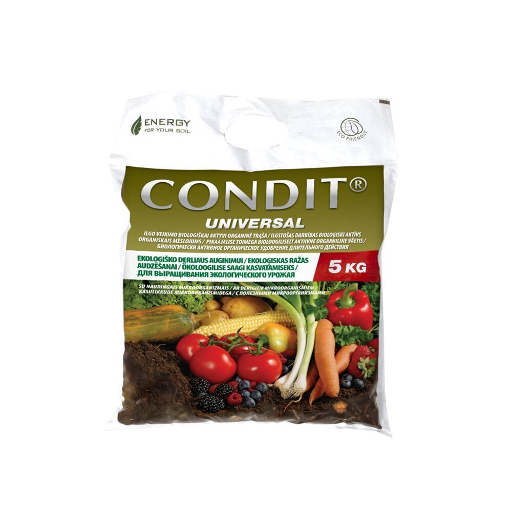 Pikaajalise toimega bioloogiliselt aktiivne orgaaniline väetis CONDIT® Universal, 5 kg hind ja info | Kuivväetised | kaup24.ee