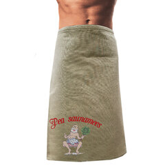 Мужская банная льняная юбка с вышивкой Pea saunamees цена и информация | Аксессуары для сауны и бани | kaup24.ee