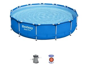Каркасный бассейн Bestway Steel Pro 396x84 cм, с фильтром цена и информация | Бассейны | kaup24.ee