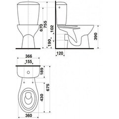 WC-pott Jika NORMA kaanega hind ja info | WС-potid | kaup24.ee